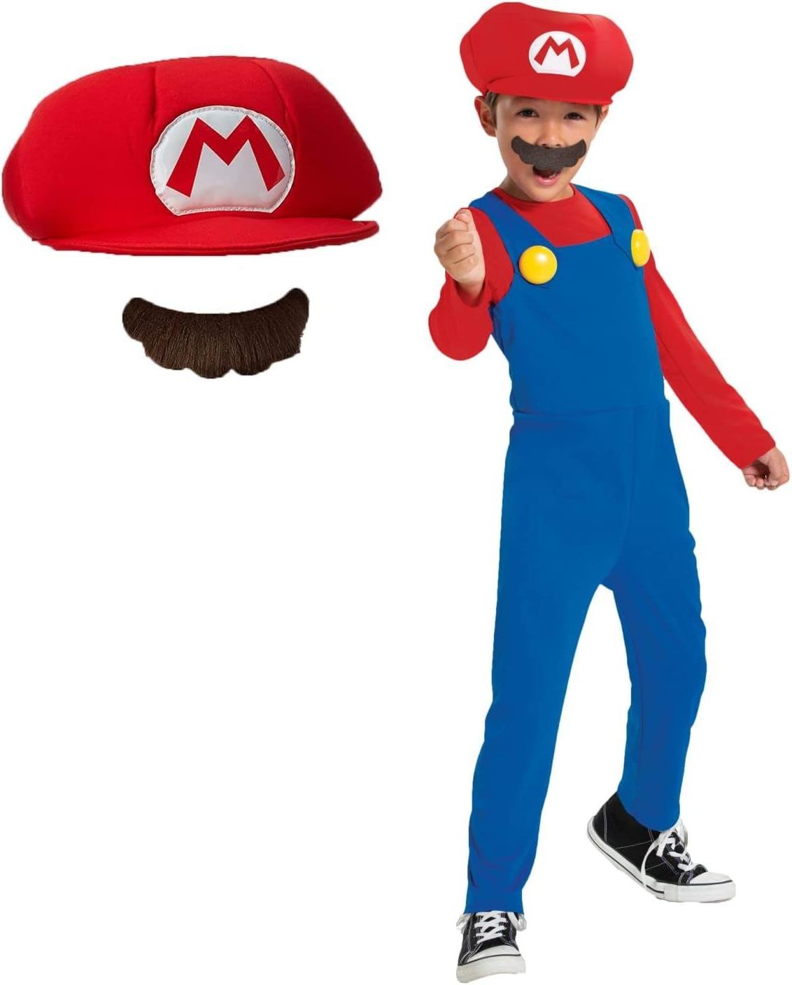 Kids Boy Mario Luigi Bros Plumber Brothers Fancy Dress Outfit Party Carnival Cosplay Costume