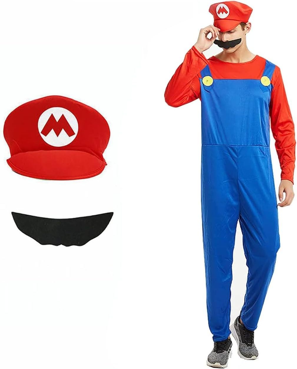 Adult Men Mario Luigi Bros Plumber Brothers Fancy Dress Outfit Party Carnival Cosplay Costume