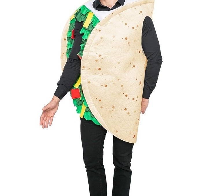 Unisex Creations Taco Costume Food Costume Fancy Dress Halloween Party Funny Outfit for Adult Women Men