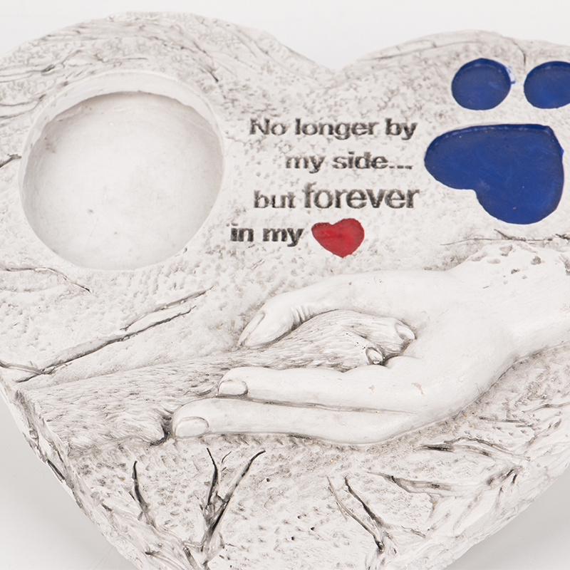 wholesale heart shaped monuments for pet paw print pet memorial stone cat dog memorial paw design pet grave monuments stone