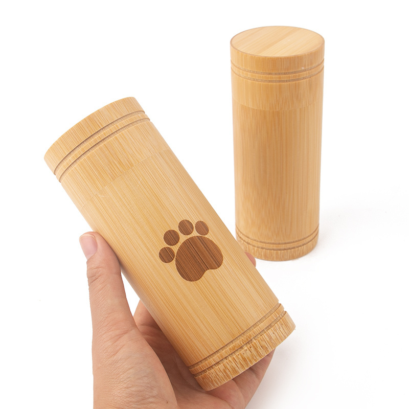 Coral Pet Bamboo urn bamboo scattering tube dog pet urns paw funeral cremation ashes keepsake biodegradable urn in stock