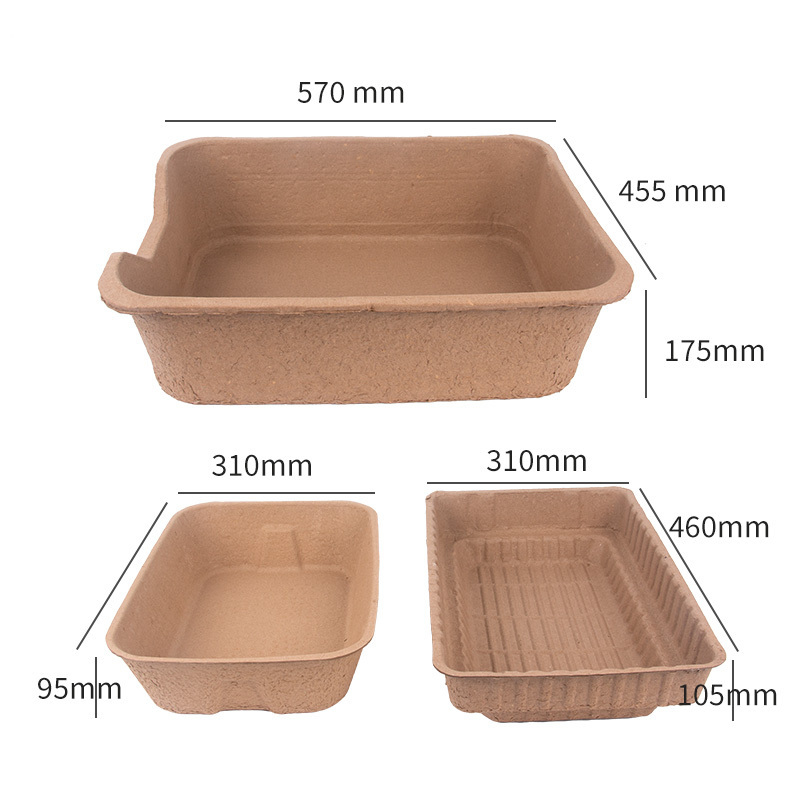 Disposable Cardboard Box Earth-Friendly Litter Pan Mobile Rabbit Cat Litter Tray Cat Travel Portable Paper Litter Box