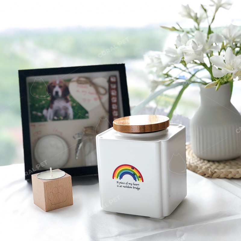 Coral Pet ceramic urns animals cremation ashes keepsake urn rainbow bridge ceramic pet urn for baby animal