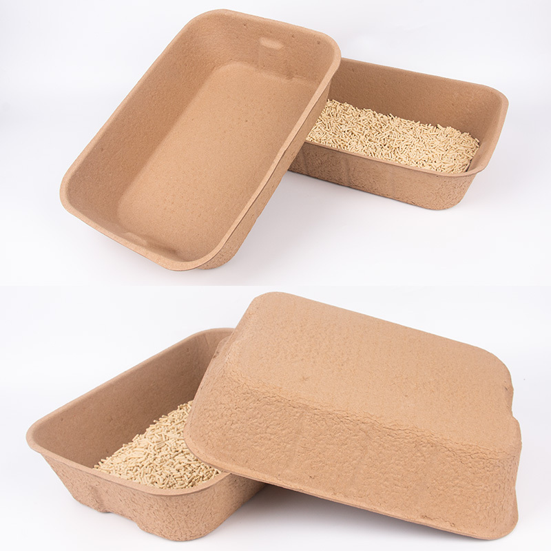 Disposable Cardboard Box Earth-Friendly Litter Pan Mobile Rabbit Cat Litter Tray Cat Travel Portable Paper Litter Box