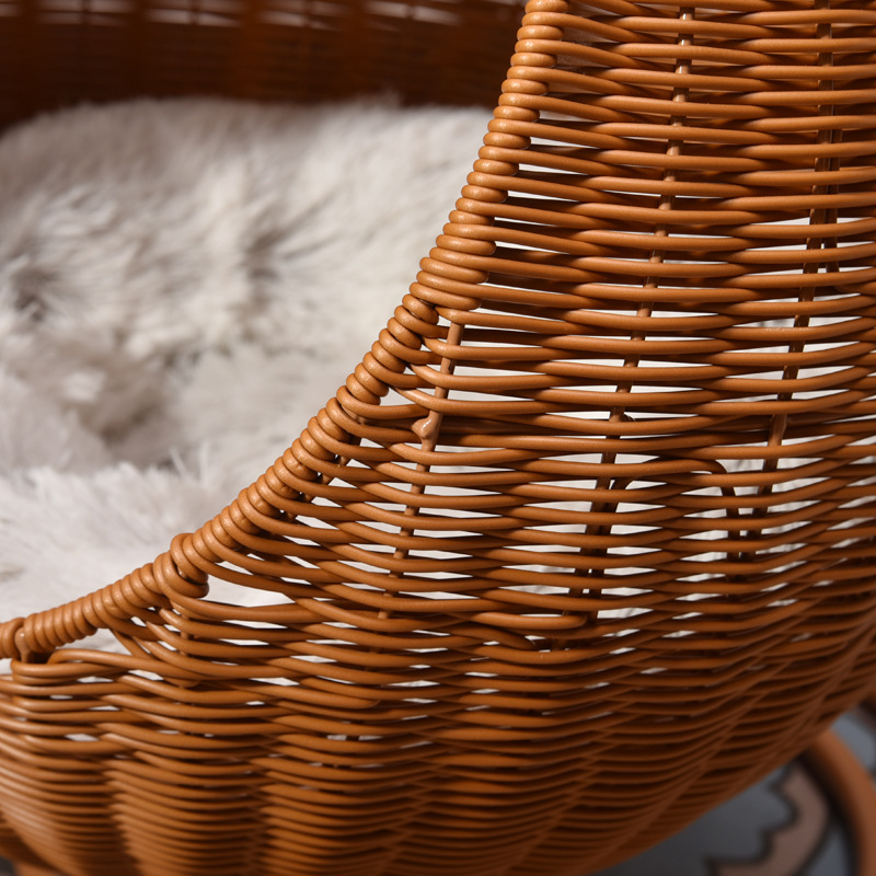 Washable Cat Nest Poly Rattan Weaving Cat Hanging Basket Bed Pet dog Hanging Swing Hammock Pet Bed