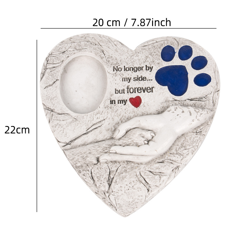 wholesale heart shaped monuments for pet paw print pet memorial stone cat dog memorial paw design pet grave monuments stone