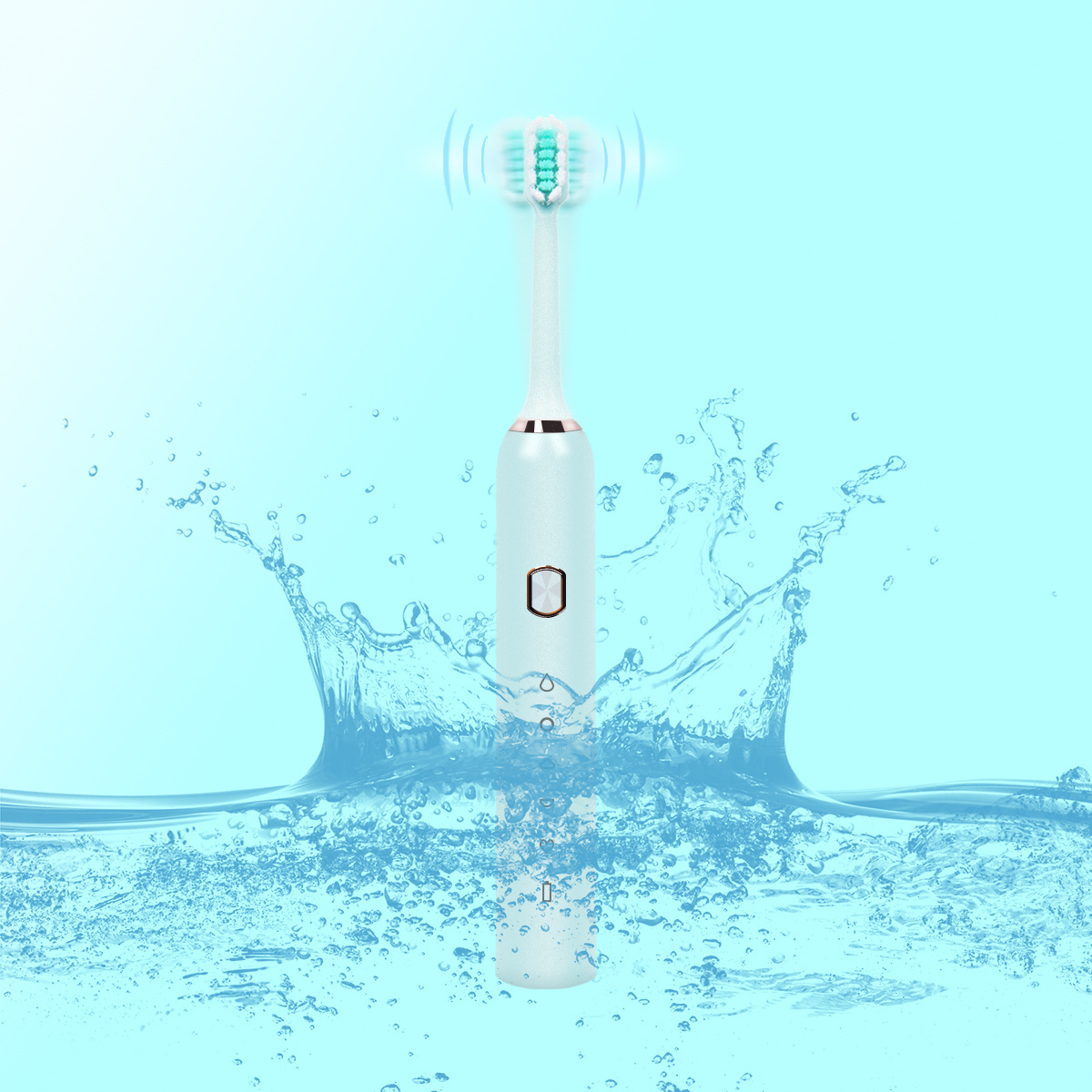 Hot Seller Beautiful Adult Travel Mini Waterproof 2 Head Rechargeable Sonic Electric Toothbrush