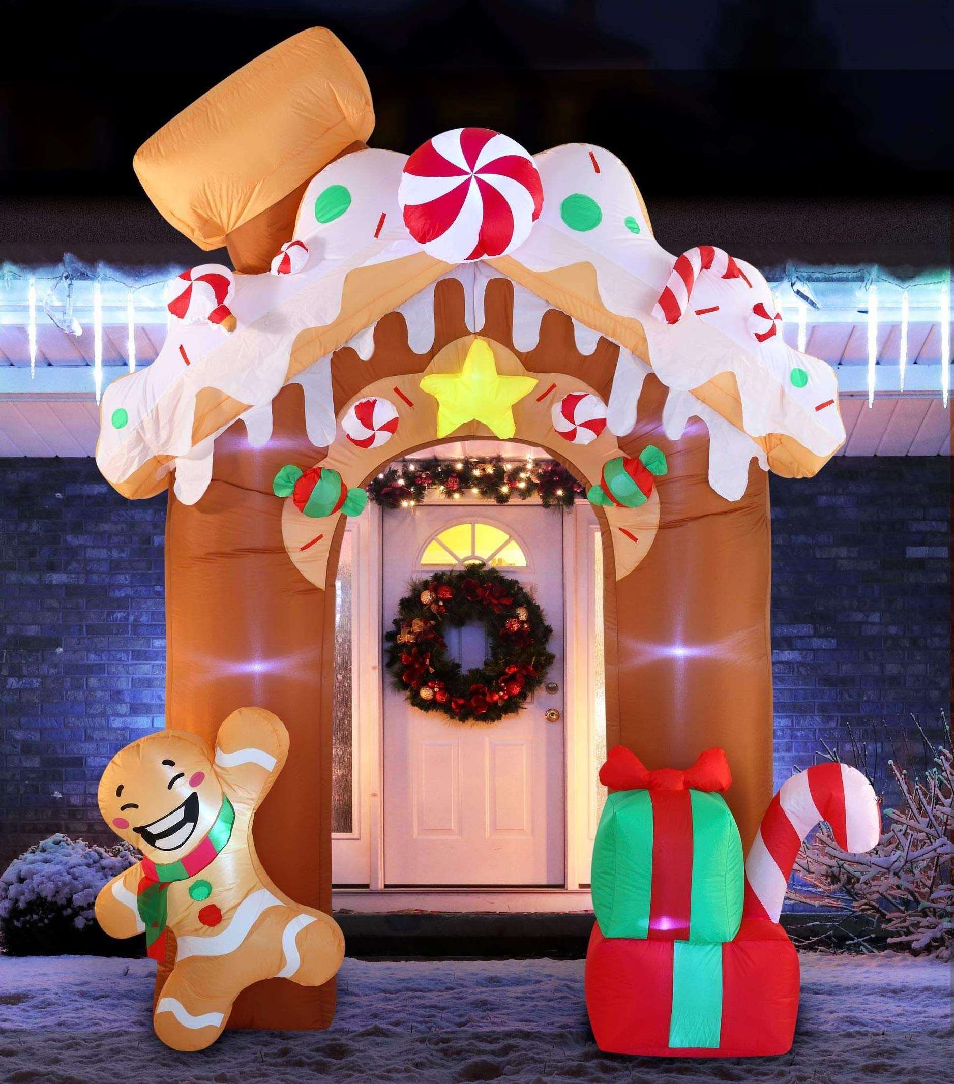 Hot sale Christmas Inflatable Decor Airblown Inflatable Gingerbread Archway for holiday