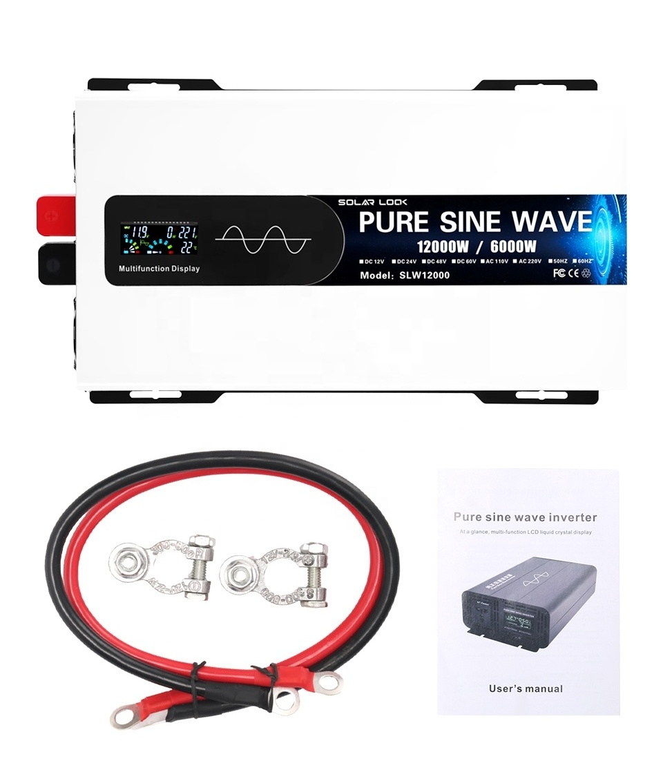 10000W 8000W Pure Sine Wave Inverter 10KW DC 12V 24V 48V To AC 110V 120V 220V Portable Charger Solar Off Grid Power Inverters