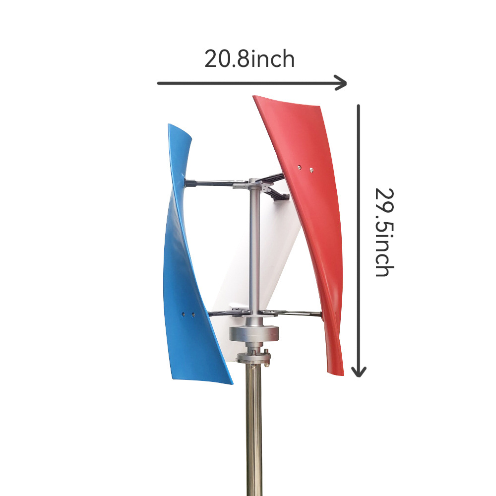 Free Energy 300W 400w 500w 1kw 5kw Vertical Wind Turbine Generator Red Black Wind Blade Option With Wind Charge Controller Smart