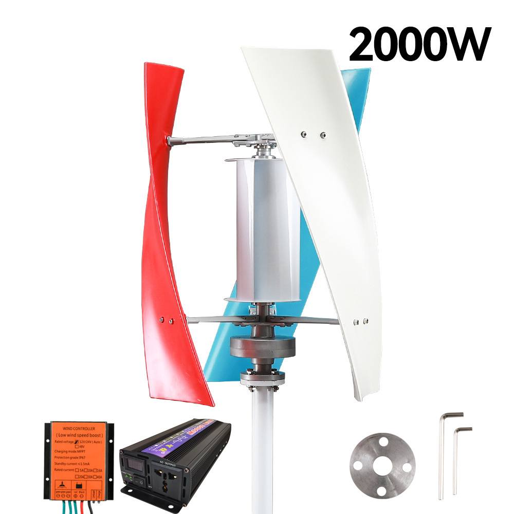 Renewable Energy 1kw 2kw 3kw 5kw 10kw Wind Turbine With MPPT Smart Controller High Efficiency Vertical Wind Turbine Generator