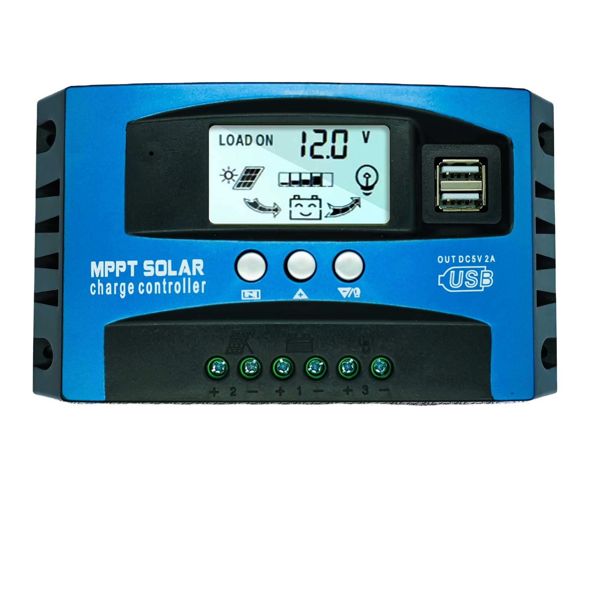 30/40/50/60/100A MPPT Solar Charge Controller Smart Display 12V 24V Auto Solar Cell Panel Charger Regulator With Load