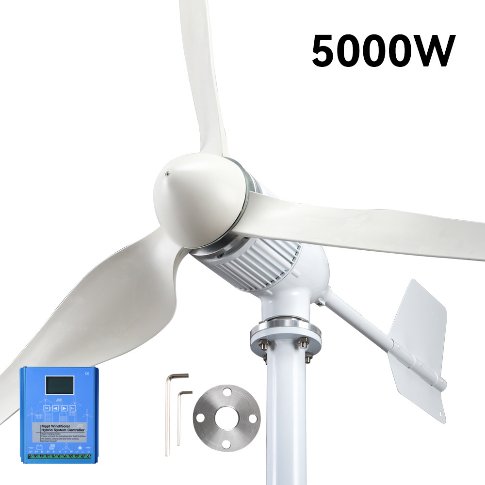 1kw 5kw Wind Turbine 24V 48V 96V MPPT Charge Smart Controller Windmill Yacht Farm Small Wind Generator Home Use Free Energy