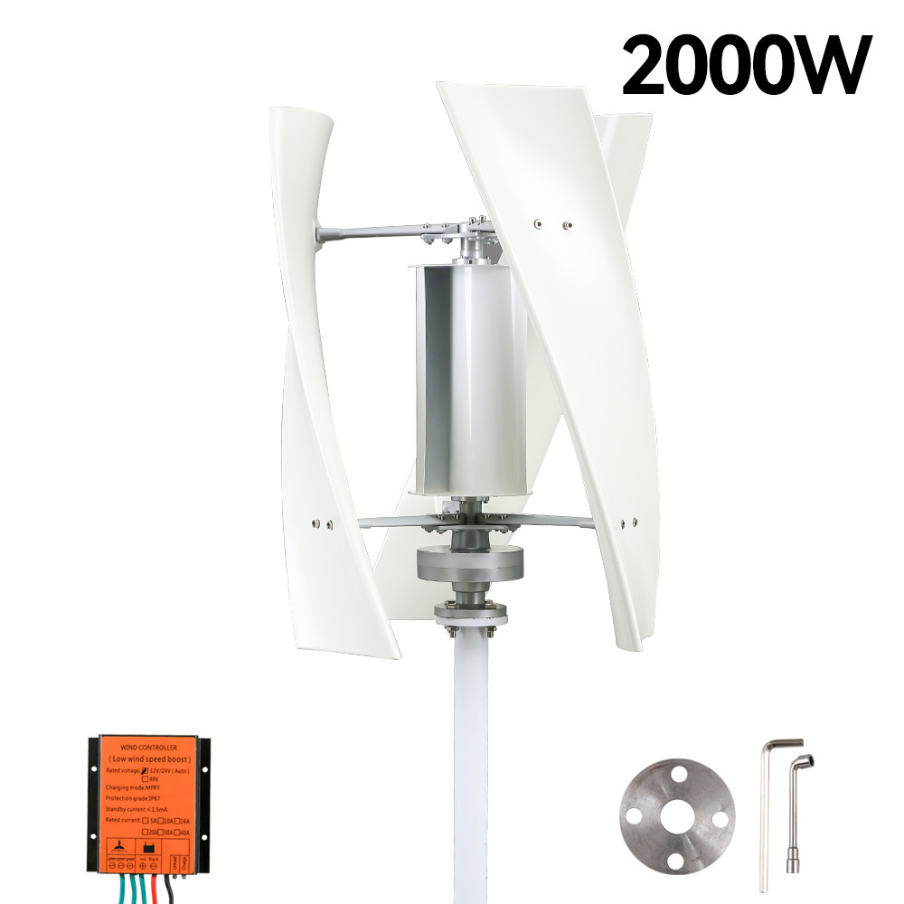 Renewable Energy 1kw 2kw 3kw 5kw 10kw Wind Turbine With MPPT Smart Controller High Efficiency Vertical Wind Turbine Generator