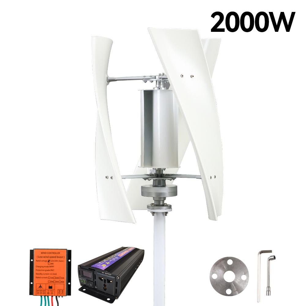 Renewable Energy 1kw 2kw 3kw 5kw 10kw Wind Turbine With MPPT Smart Controller High Efficiency Vertical Wind Turbine Generator