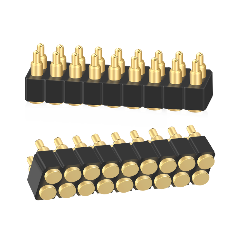 high plated gold brass round ball charger  battery cable current socket right angle mount head flat 18 pcb pogo pin connector