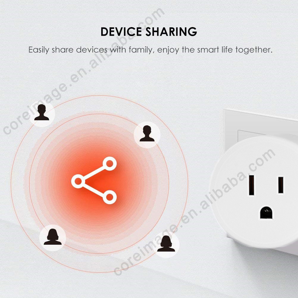 Factory direct sale Tuya smart life APP control home use intelligent socket US standard smart plug wifi