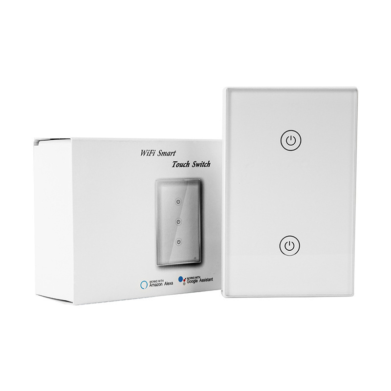 Electrical Wi-fi Smart Switch 2 Gang US Standard Switchtouch Wall Smart Switch Smart Life for Smart Home AC 90-250V 50/60hz Wifi