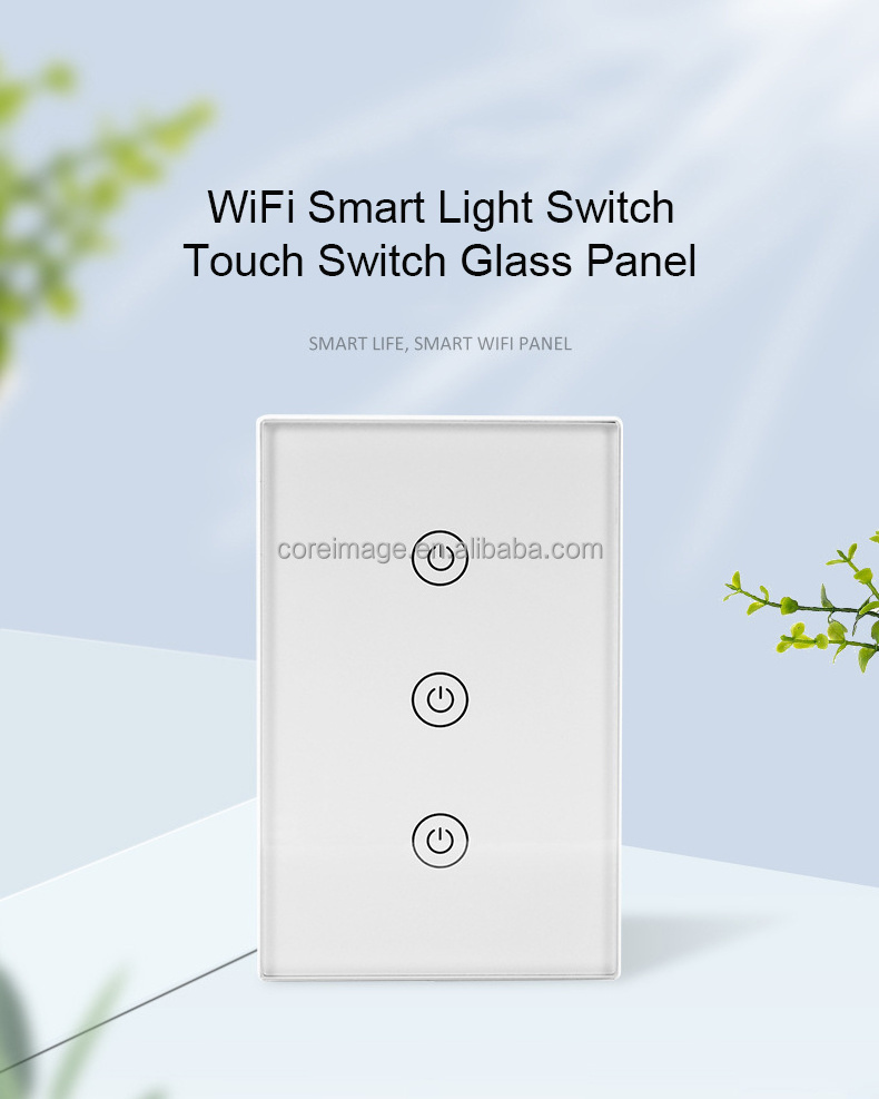 Smart Life APP remote control US Smart Switch for Smart home Light Control 3 Gang in Touch Switch Wall Smart Switch