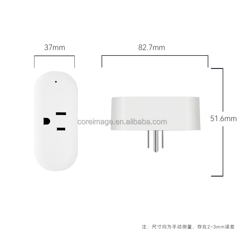 Tuya Smart Life APP Remote Control Timer Schedule Alexa Google Home 2.4GHz 5GHz WiFi Smart Socket US Plug 15A