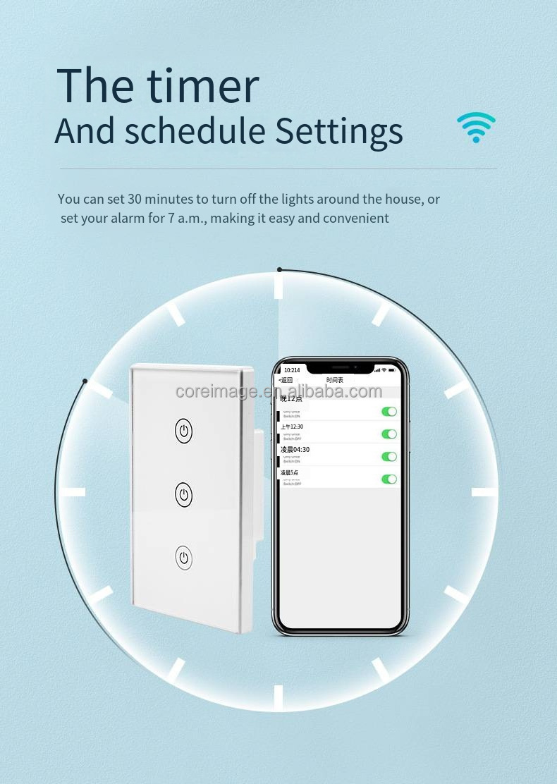 Smart Life APP remote control US Smart Switch for Smart home Light Control 3 Gang in Touch Switch Wall Smart Switch