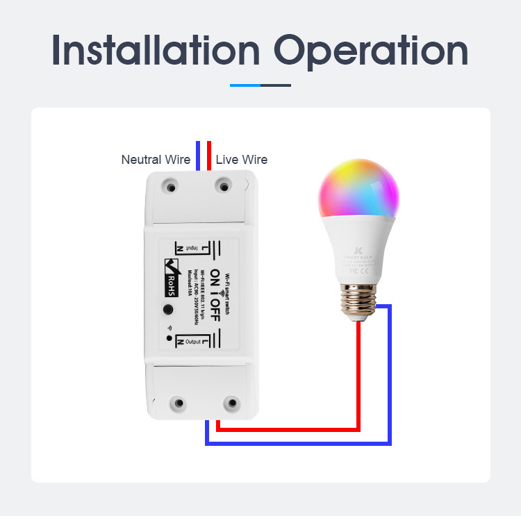 2022 New Switch Smart Home Tuya IOT Smart Wifi Switch 10A AC 90-250V White SCW NF101 Switch Breaker