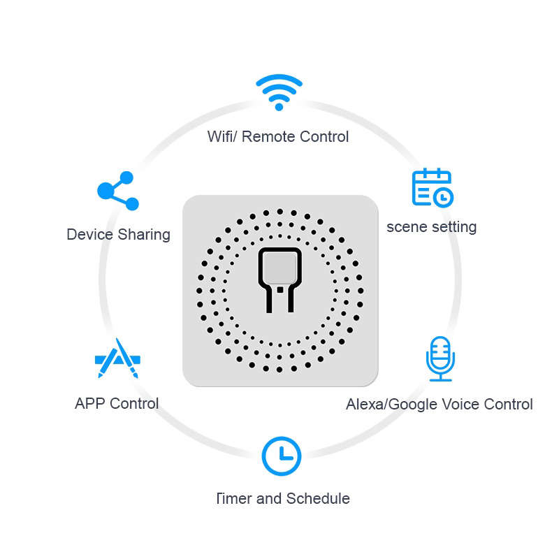 Tuya Smart Life APP Remote Control Mini 16A  Wireless Smart On-off Electrical Breaker WiFi Light Switches