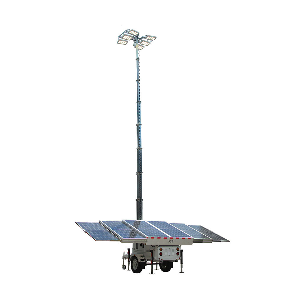 Movable Lights Tower Diesel Towable Trailer Cctv Tower LED White IP67 Solar Tower 480w Led Lights Replacement 150 50000 ISO9001