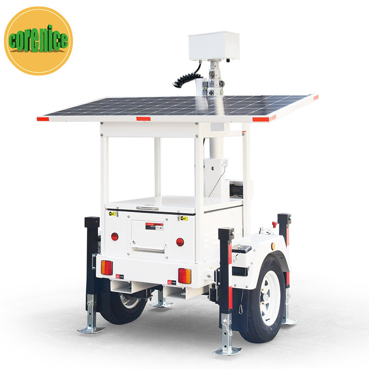 Panels Portable Surveillance Mobile Portable Solar Trailer