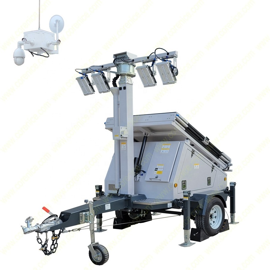 Trailer Solar Powered Security Camera System With Dvr