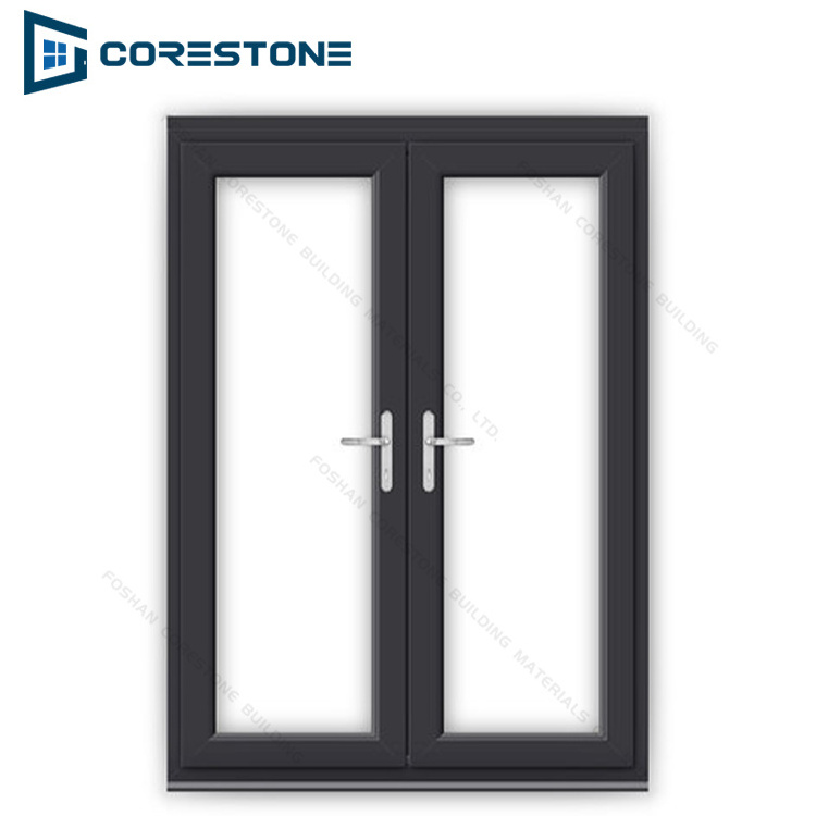 China Cheap Interior Aluminium  Double Pane French Glass Door For Apartment House