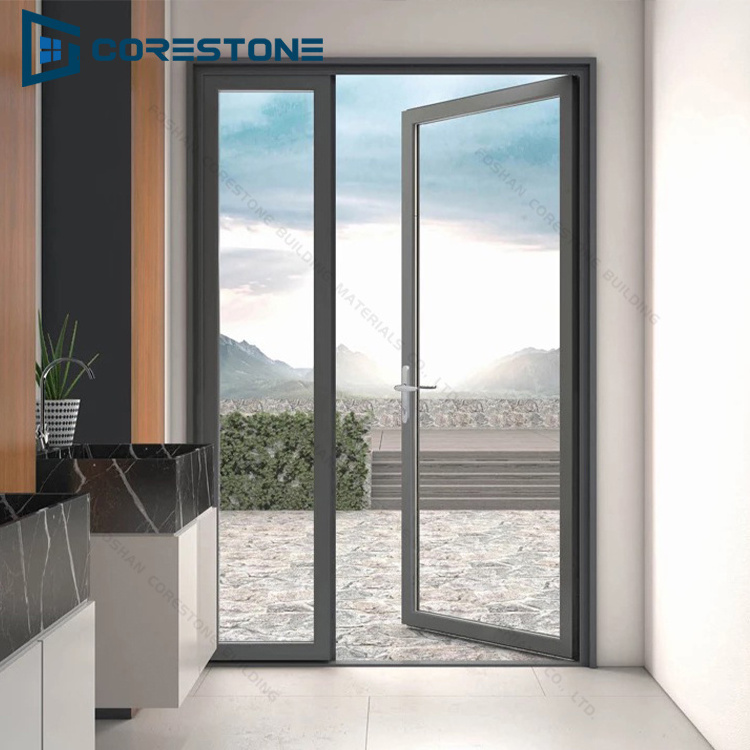 China Cheap Interior Aluminium  Double Pane French Glass Door For Apartment House