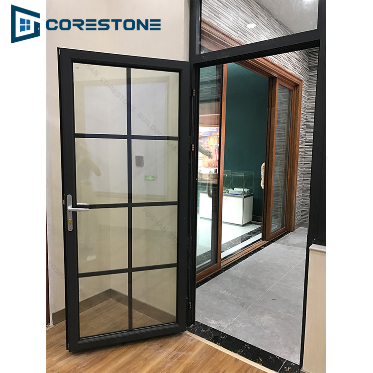 China Cheap Interior Aluminium  Double Pane French Glass Door For Apartment House