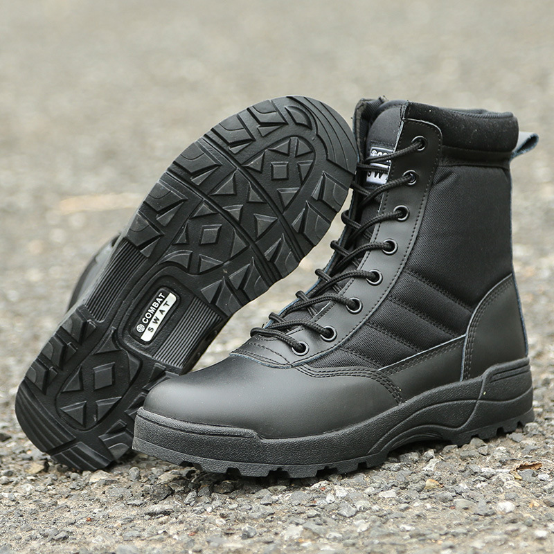 Anti Collision Steel Toe Tactical Combat Boots Anti Kick Outdoor Training Security guard Men's Boots