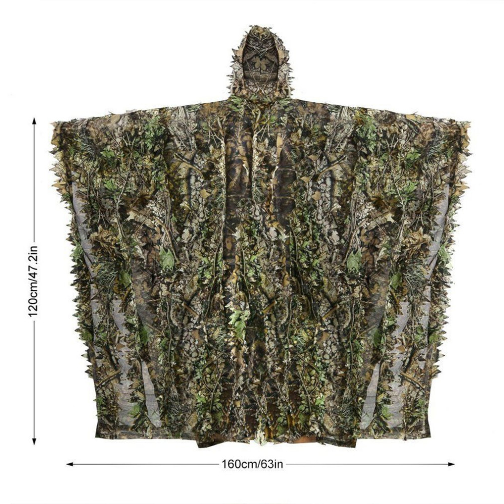 Hooded Rain Poncho Camo Ripstop Durable Polyester Tactical Camouflage Poncho