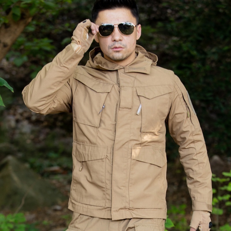 M65 camouflage stormsuit medium length waterproof and cold proof field coat US M65 windbreaker tactical loose stormsuit