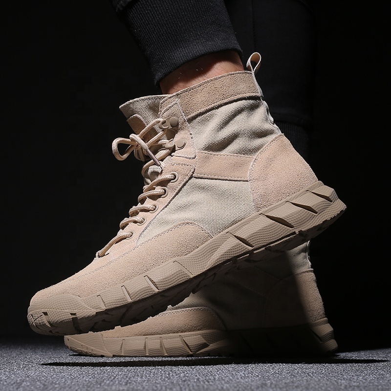 Training desert tactics mountaineering shoes summer leather tactical  short outdoor tactical  men's breathable combat boots