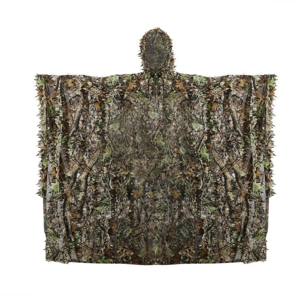 Hooded Rain Poncho Camo Ripstop Durable Polyester Tactical Camouflage Poncho