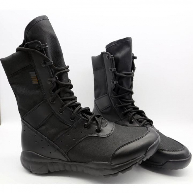 Desert Lightweight Outdoors Durable Leather Combat tactical Hiking High Top Men Black training Anti-Fatigue Work Boots