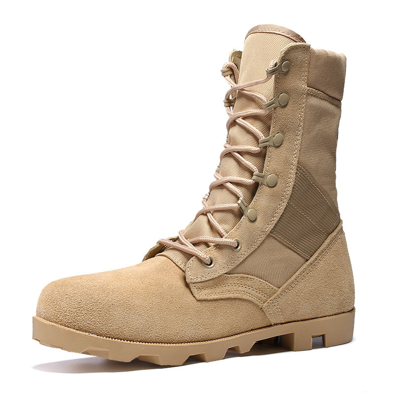 High quality waterproof Leather Wear-Resist Rubber Tactical  desert Men's boots