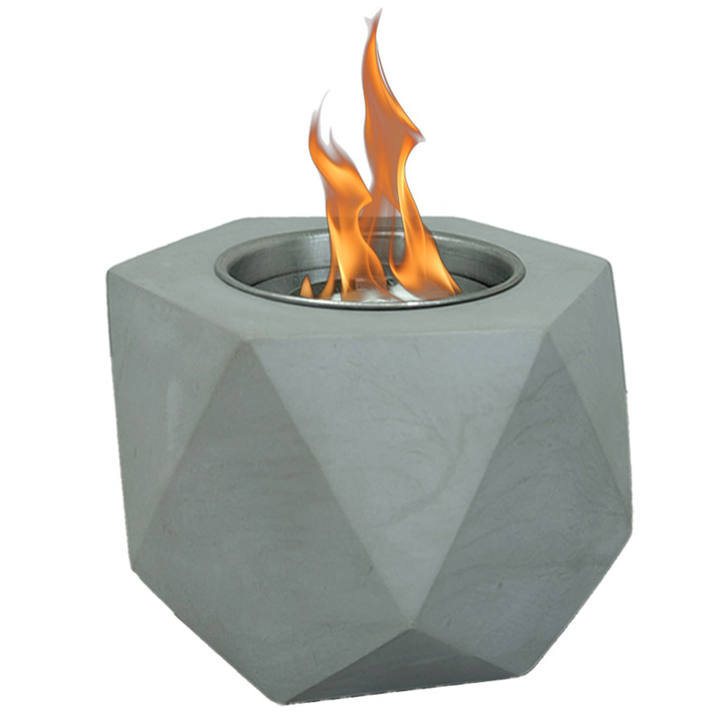 2023 New Good Selling Hexagonal Design Outdoor Bio Ethanol Fire Pit Indoor Desktop Clean Burning