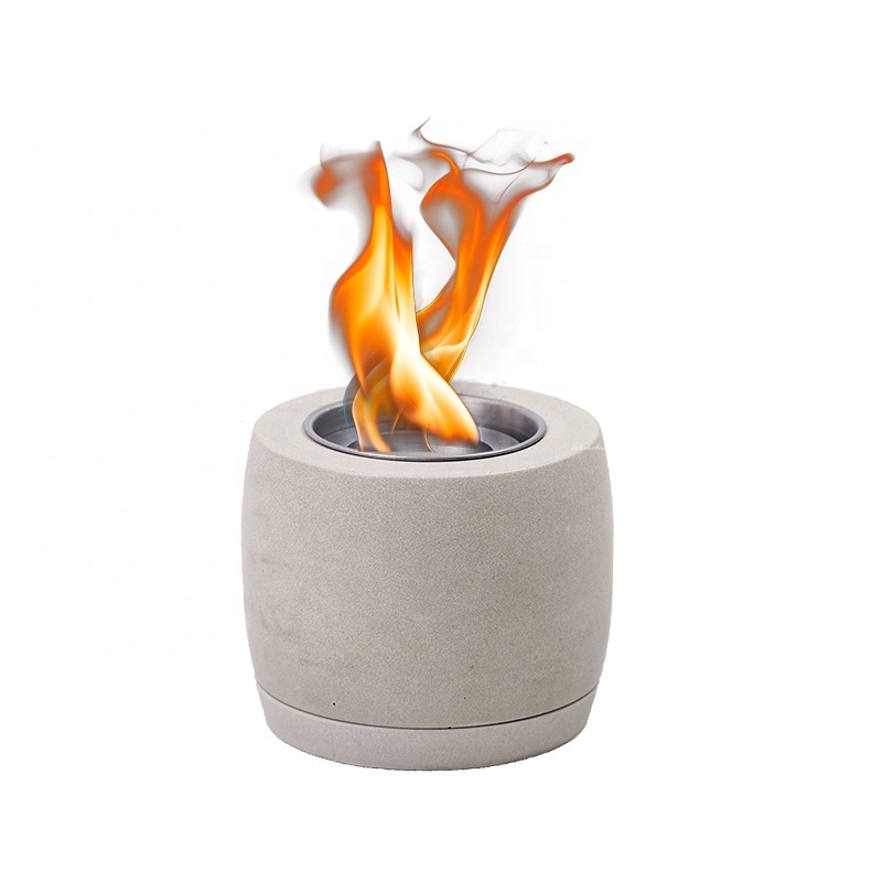 Ethanol Fireplace Fire Pit Mini Concrete Fire Pit Bowl Clean Burning Smokeless Indoor Tabletop Fire Pit