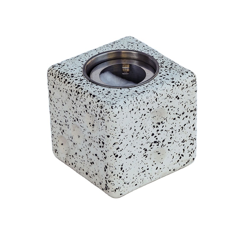 Portable Fire Pit Concrete Pit Bowl Pot Fireplace Rubbing Alcohol Fueled Concrete Tabletop Fireplace Dice design