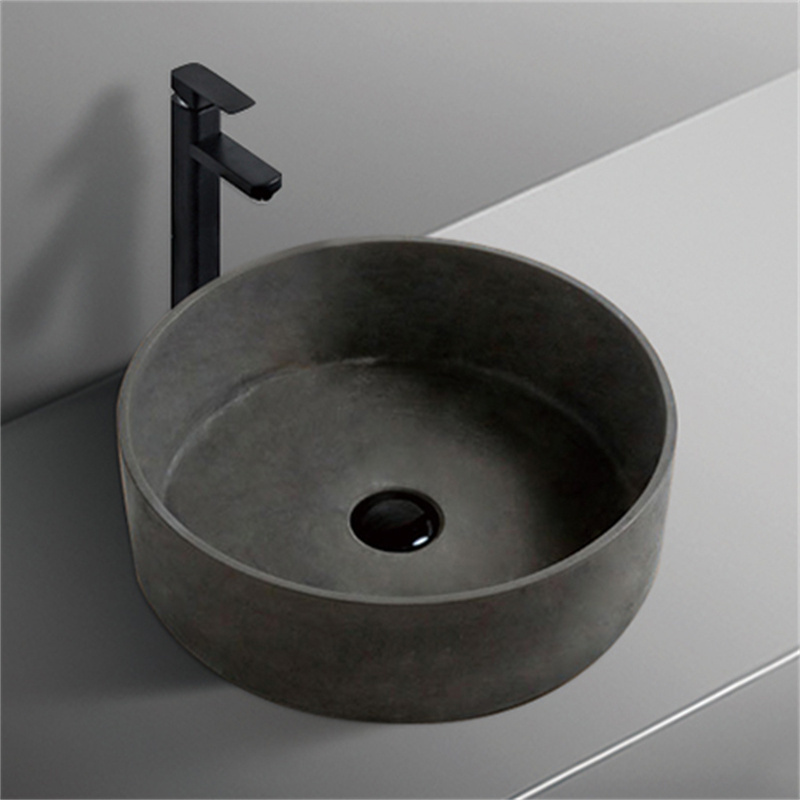 Handmade Concrete Basin Robust Bathroom Sink Countertop Cement Vessel Basin Mounted Concrete Wash Basin