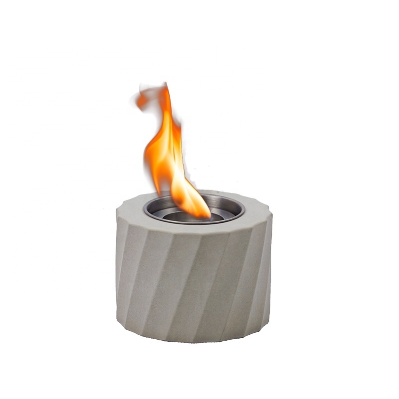 Outdoor Mini Fire Pit Marble-Look Bioethanol Fireplace Camping Fire Bowl Cement Fire Bowl out Door Heater