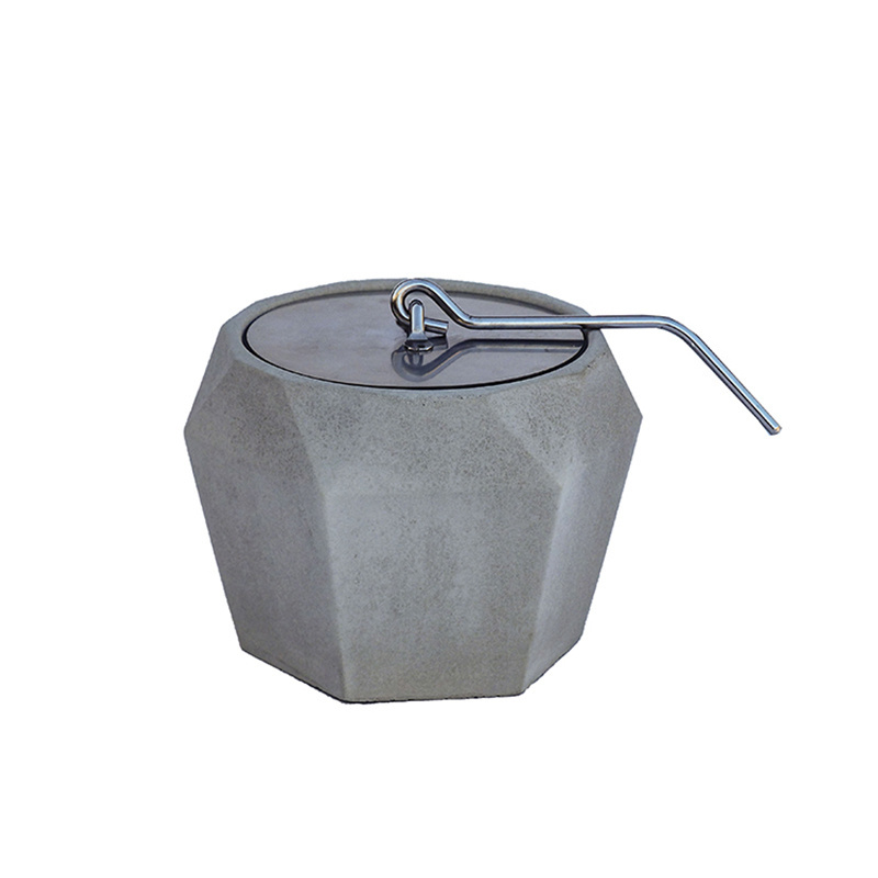 Outdoor Small Fire Pit Concrete Personal Tabletop Fireplace for Indoor and Outdoor Use