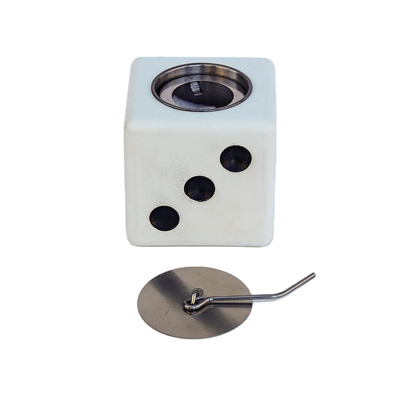 Square Dice Design Alcohol Fireplace Smokeless Clean Long Burning for Indoor Tabletop Fireplace Mini Fire Pit Alcohol Bowl