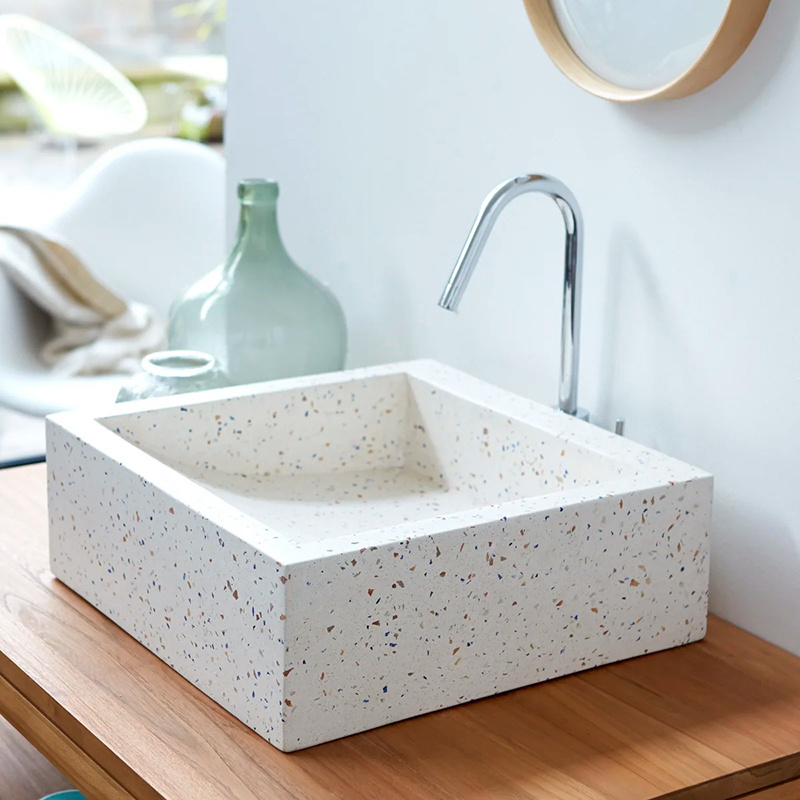 Concrete Square Art Countertop Sink Matte Bathroom Sink Hand Wash Basin