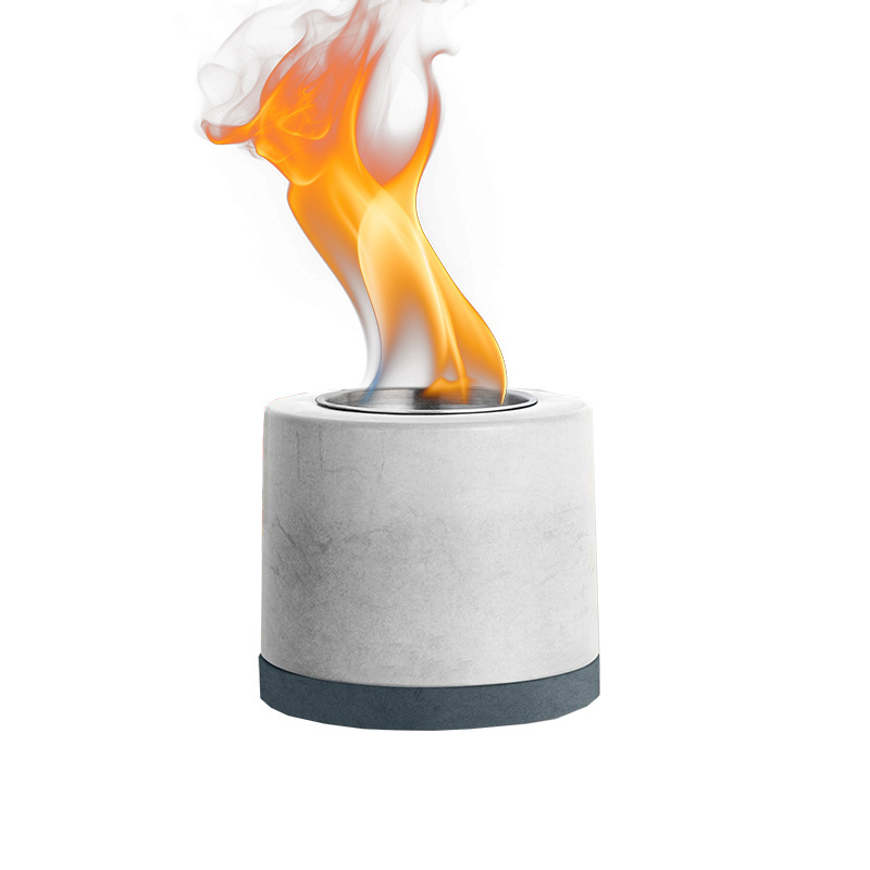 Portable Outdoor Mini Concrete Tabletop Fire Pit Free-Standing Ethanol Fireplace Garden Bioethanol Bioethanol Fire Pit Tabletop