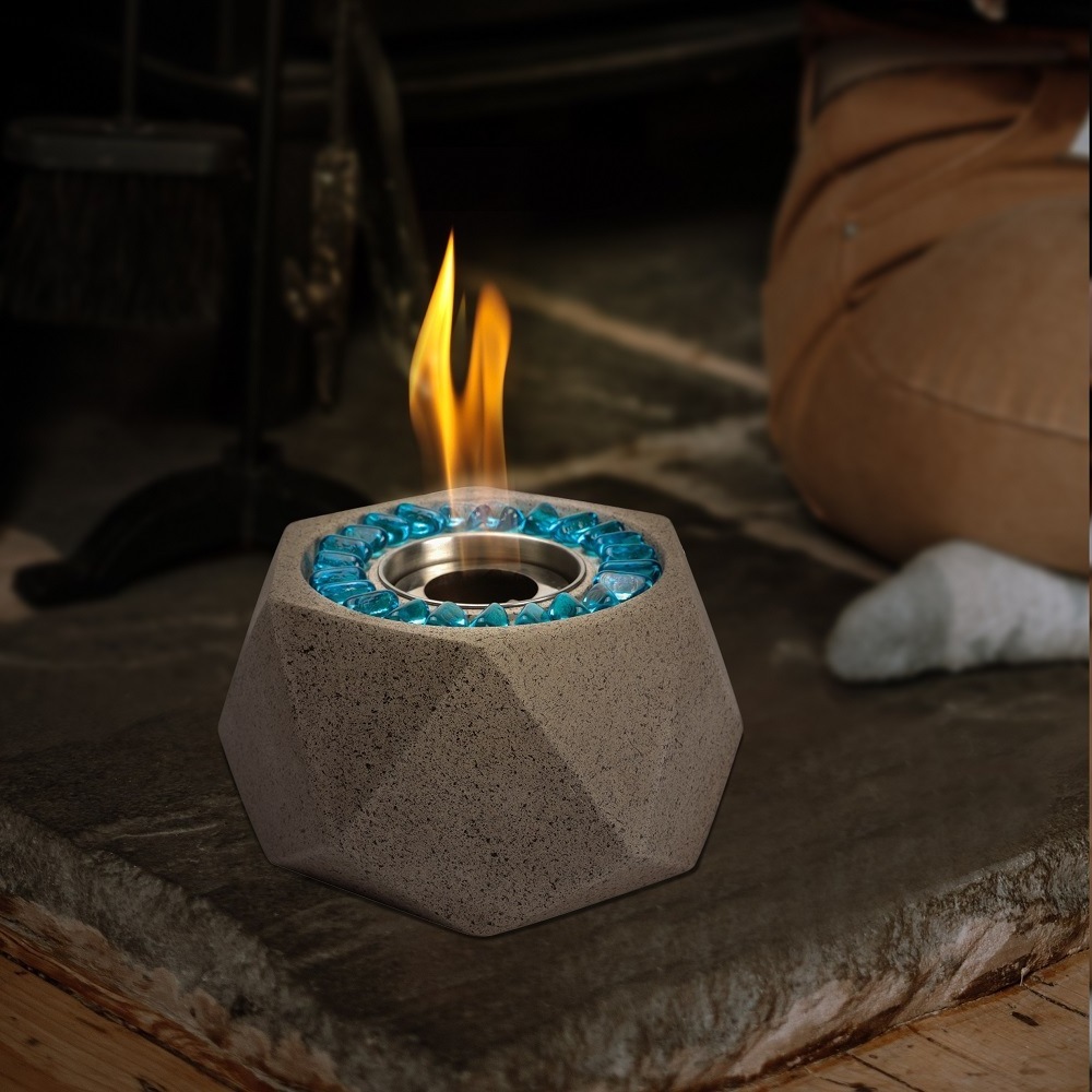 Hot Selling Concrete Tabletop Tirepit Outdoor  Concrete Mini Fire Pit Concrete Portable Fire Pit Grc Table Fire Pit bowl